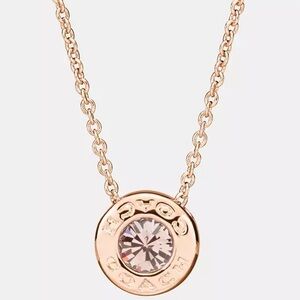 Rose Gold Coach Open Circle Stone Necklace